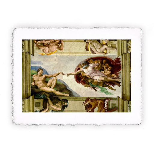 Stampa di Michelangelo - Cappella Sistina. Creazione di Adamo - 1534-1541