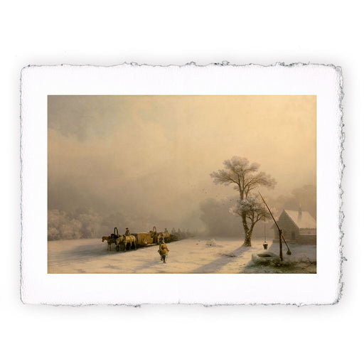 Stampa di Ivan Aivazovsky - Carovana invernale sulla strada - 1857