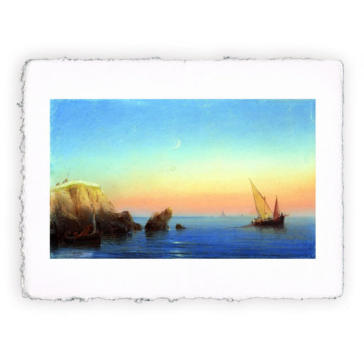 Stampa di Ivan Aivazovsky - Mare calmo e costa rocciosa - 1860