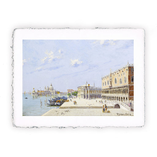 Stampa Pitteikon di Antonietta Brandeis - La piazzetta e Palazzo ducale a Venezia
