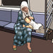 Sedile della metropolitana con donna e bambino- Stampa Fine Art