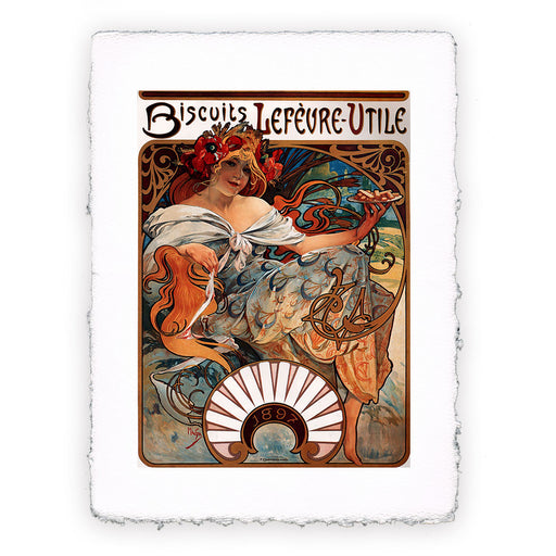 Stampa Pitteikon di Alphonse Mucha - Biscotti Lefèvre Utile del 1896