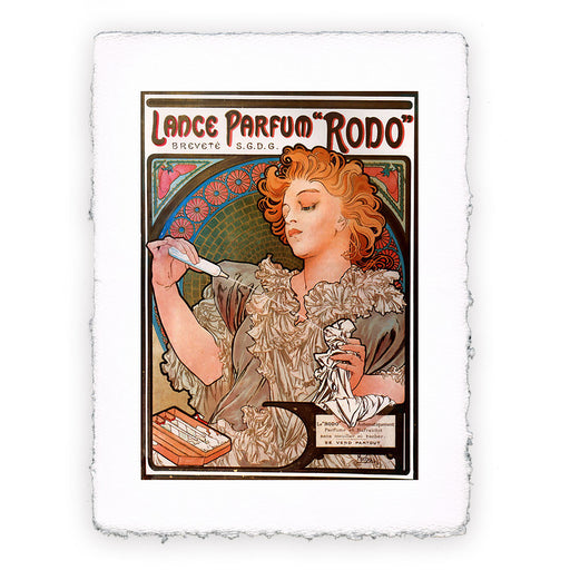 Stampa Pitteikon di Alphonse Mucha - Lance parfum Rodo del 1896