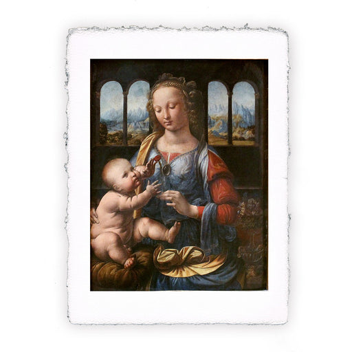Stampa di Leonardo da Vinci - Madonna del garofano - 1480
