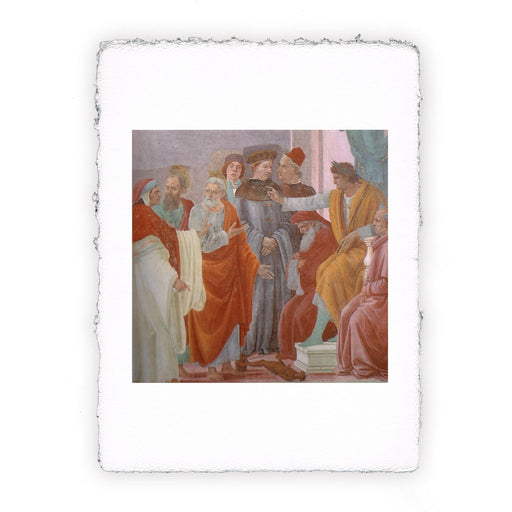 Stampa di Filippino Lippi - Cappella Brancacci. Disputa di Simon Mago e crocifissione di san Pietro. Dettaglio del giudizio di Nerone - 1482-1485