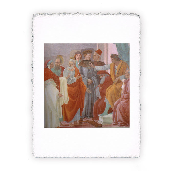 Stampa di Filippino Lippi - Cappella Brancacci. Disputa di Simon Mago e crocifissione di san Pietro. Dettaglio del giudizio di Nerone - 1482-1485