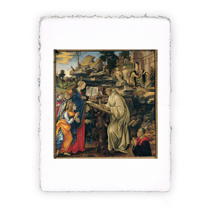 Stampa di Filippino Lippi - Apparizione della Vergine a san Bernardo - 1486