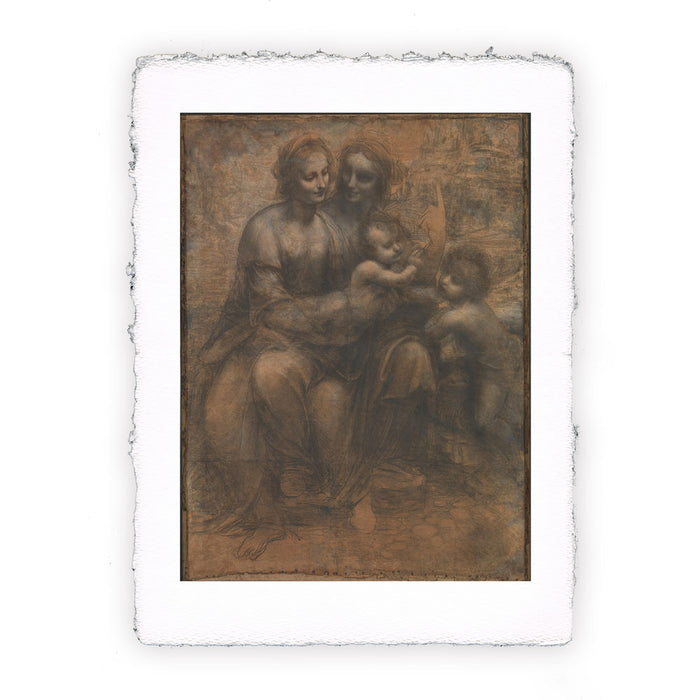 Stampa di Leonardo da Vinci - La Vergine col Bambino con Sant'Anna e San Giovanni Battista - 1499