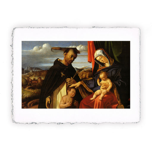 Stampa Pitteikon di Lorenzo Lotto - Madonna e bambino con San Pietro martire del 1503