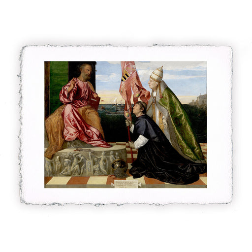 Stampa di Tiziano - Papa Alessandro IV presenta Jacopo da Pesaro a San Pietro - 1503