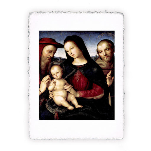 stampa di Raffaello Madonna col Bambino tra santi Girolamo e Francesco