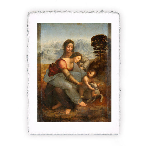 Stampa di Leonardo da Vinci - La Vergine col Bambino e con Sant'Anna del 1503-1519