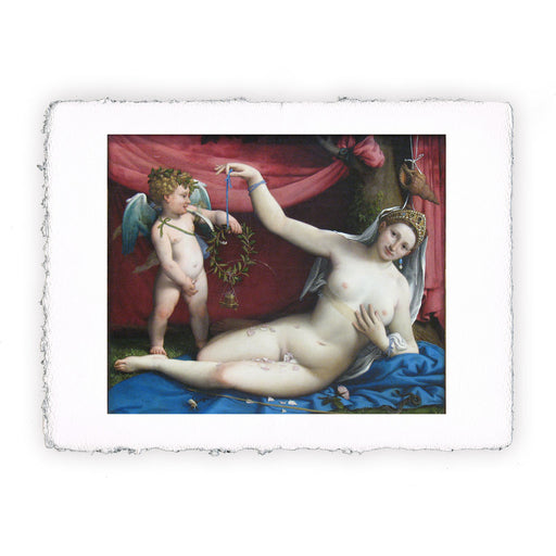 Stampa Pitteikon di Lorenzo Lotto - Venere e Amore del 1525