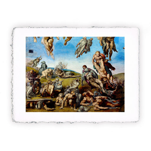 Stampa di Michelangelo - Giudizio Universale. Resurrezione dei corpi - 1534-1541