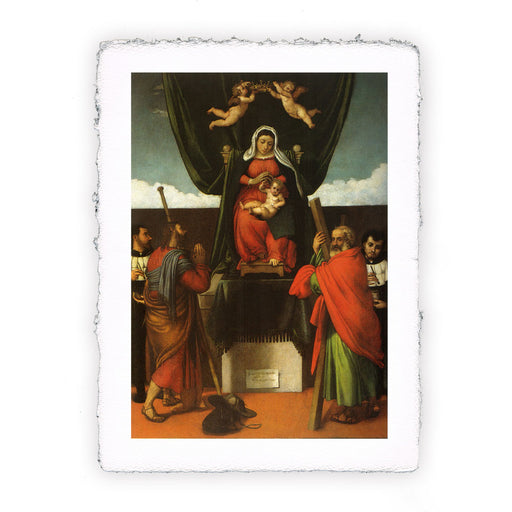Stampa Pitteikon di Lorenzo Lotto - Madonna col Bambino in trono con quattro santi del 1546