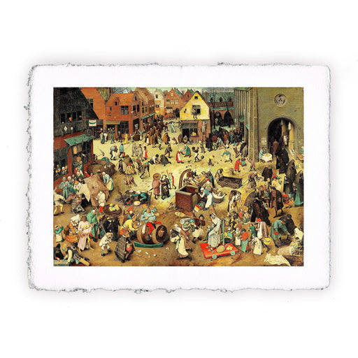 Stampa Pitteikon di Pieter Bruegel il Vecchio - Lotta tra Carnevale e Quaresima del 1559