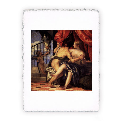 Stampa di Paolo Veronese - Venere e Marte con Cupido e un cavallo - 1570