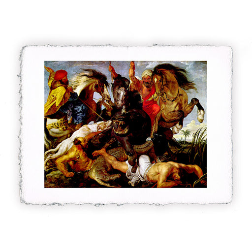Stampa di Peter Paul Rubens - Caccia a ippopotamo e coccodrillo - 1615-1616