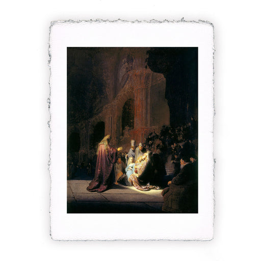 Stampa di Rembrandt - Canto di lode di Simeone - 1631