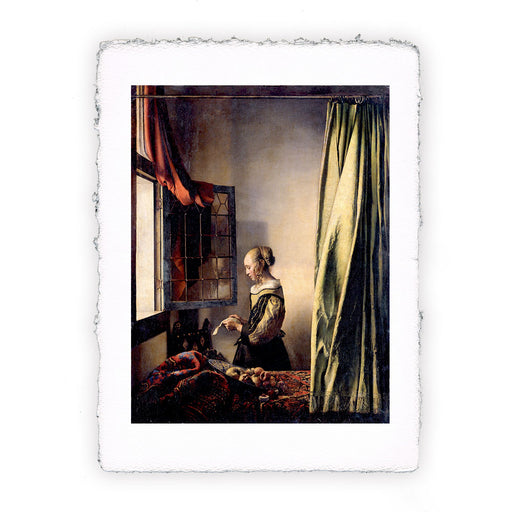 Stampa di Jan Vermeer - Donna che legge lettera alla finestra - 1657