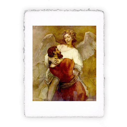 Stampa di Rembrandt - Giacobbe lotta con l'angelo - 1659