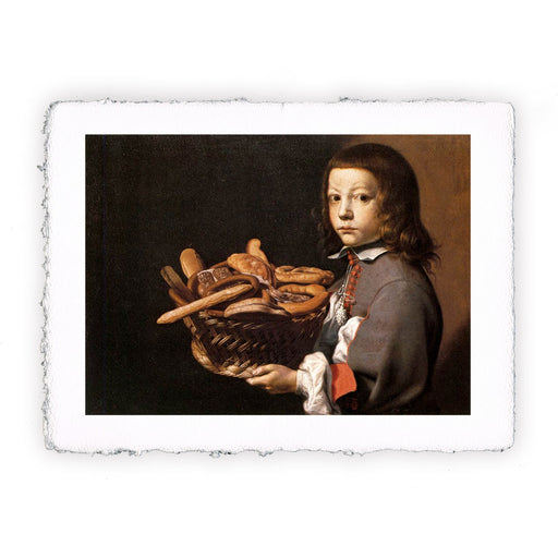 Stampa di Evaristo Baschenis - Ragazzo con canestra di pane e biscotti - 1660