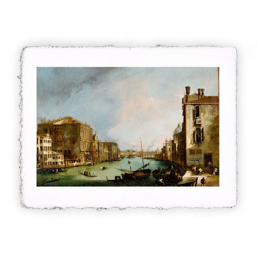 Stampa di Canaletto - Venezia, veduta del Canal Grande con Palazzo Corner Ca Granda - 1723