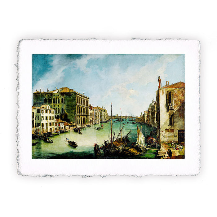Stampa di Canaletto - Venezia, veduta del Canal Grande da Campo Sant'Ivo - 1723-1724
