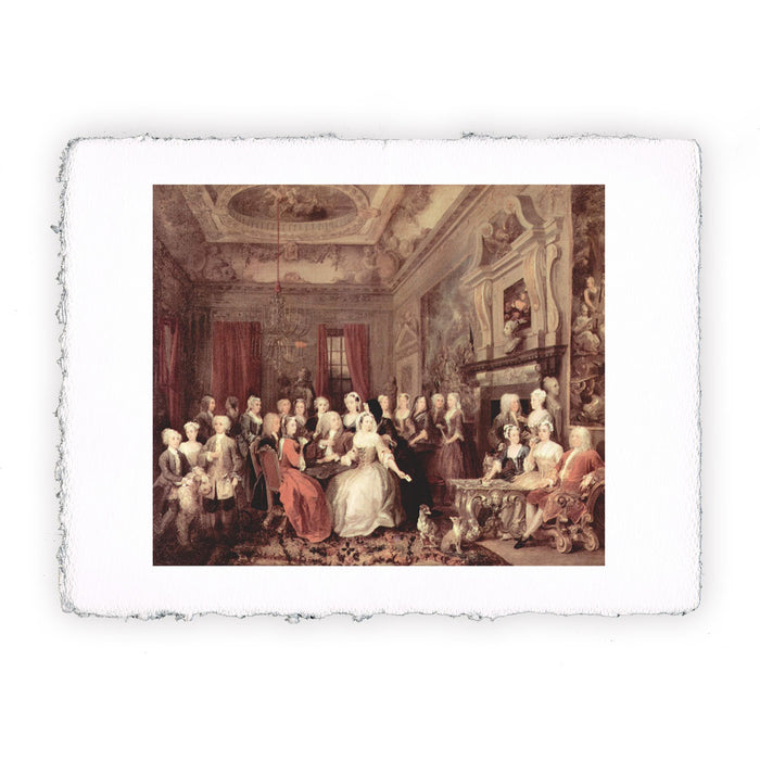 Stampa di William Hogarth - Assemblea Wanstead a Wanstead House - 1731
