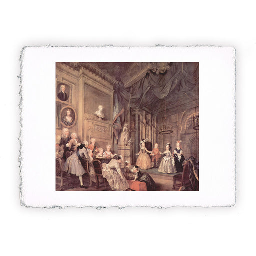 Stampa di William Hogarth - Il teatro per bambini nella casa di John Conduit - 1732