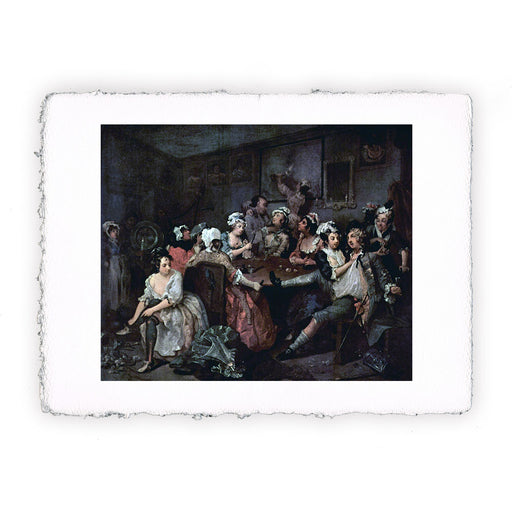 Stampa di William Hogarth - Scena in taverna - 1732-1735