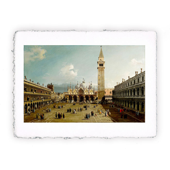 Stampa di Canaletto Venezia, Piazza San Marco con la Basilica del 1735