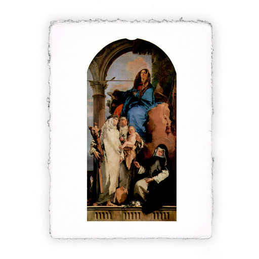 Stampa di Giambattista Tiepolo - Vergine con le sante Caterina da Siena, Rosa da Lima e Agnese da Montepulciano - 1740