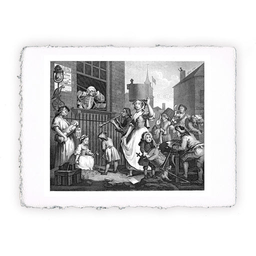 Stampa di William Hogarth - Il musicista furioso - 1741