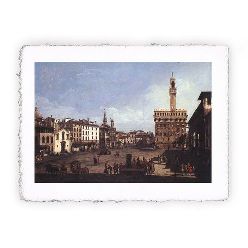Stampa di Bernardo Bellotto Piazza della Signoria in Firenze del 1742