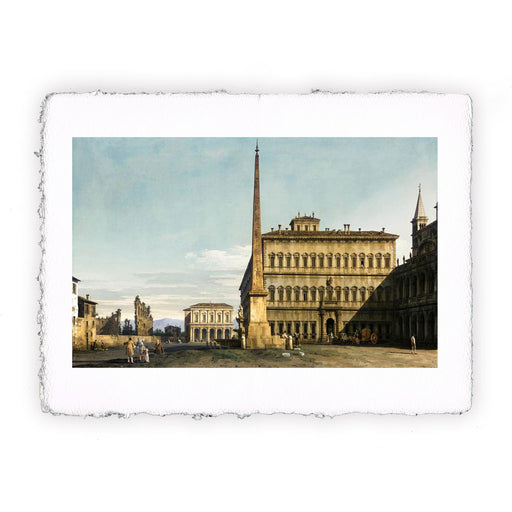 Stampa di Bernardo Bellotto Roma, veduta della piazza di San Giovanni in Laterano del 1744