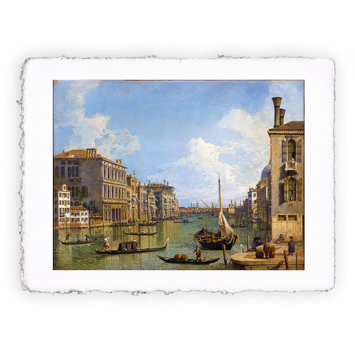Print of Canaletto - View of the Grand Canal towards Punta della Dogana from Campo Sant'Ivo