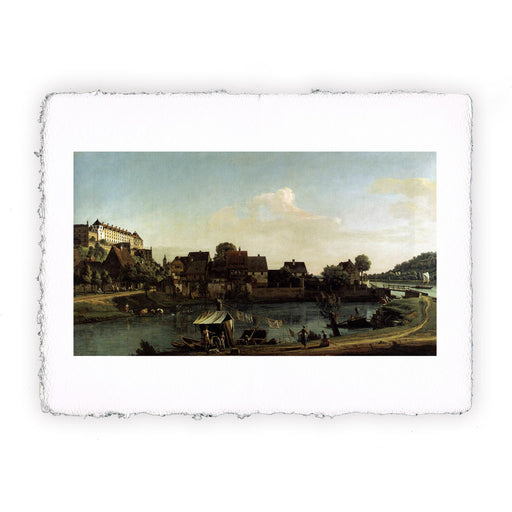 Stampa di Bernardo Bellotto - Pirna vista dalla città portuale - 1754