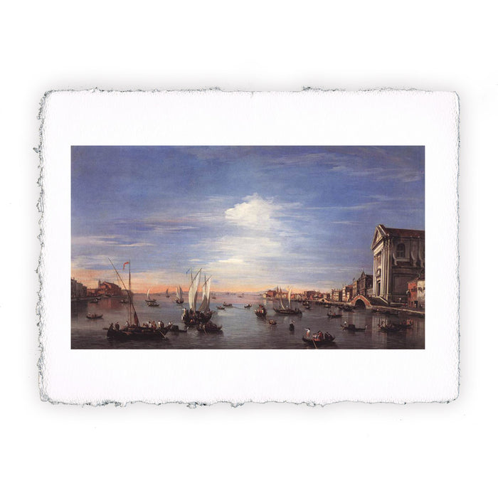 Stampa di Francesco Guardi - Il canale della Giudecca con le zattere - 1759