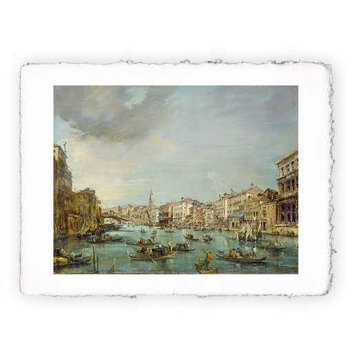 Stampa di Francesco Guardi - Veduta del Canal Grande verso Rialto con Palazzo Grimani e Palazzo Manin - 1756-1760