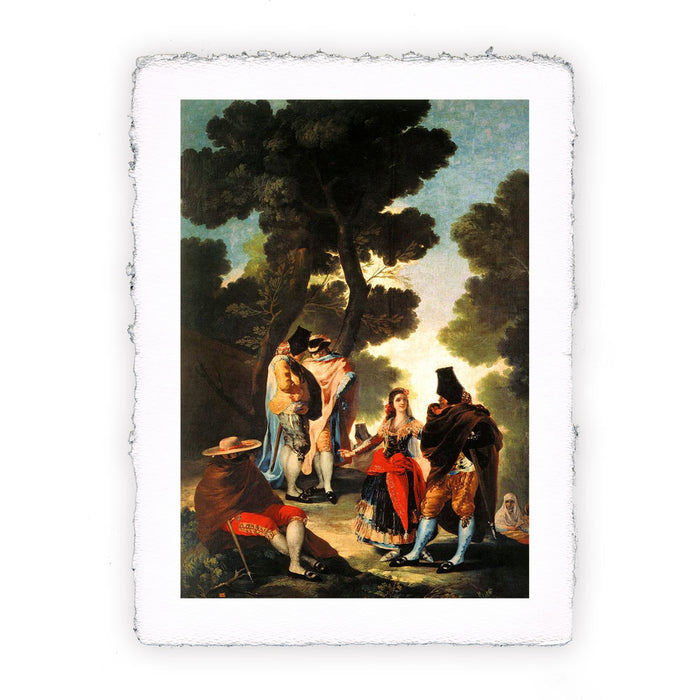 Stampa di Francisco Goya - Passeggiata nell'Andalusia o La Maja e gli embozados - 1777