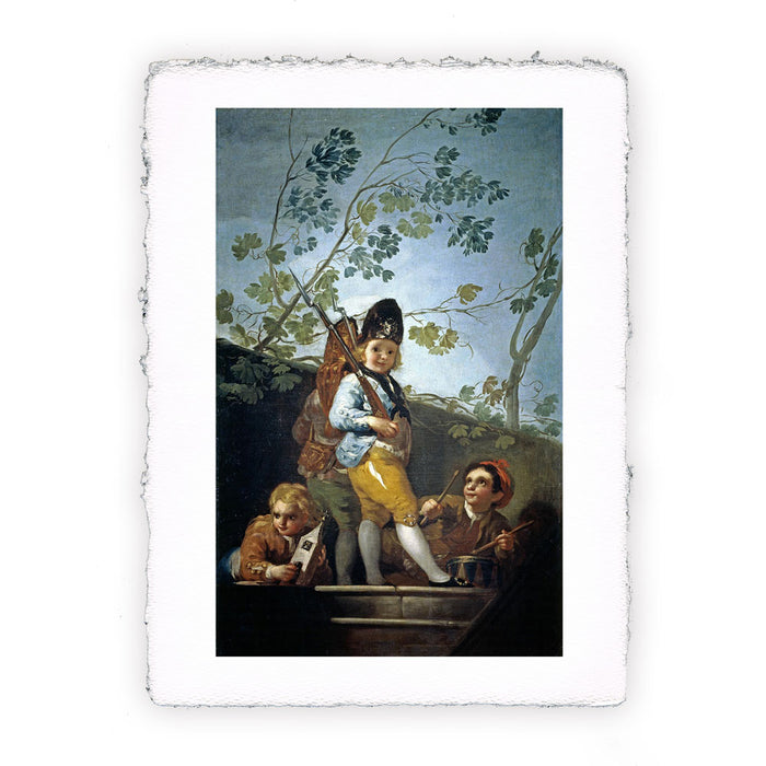 Stampa di Francisco Goya - Bambini che giocano ai soldati - 1779