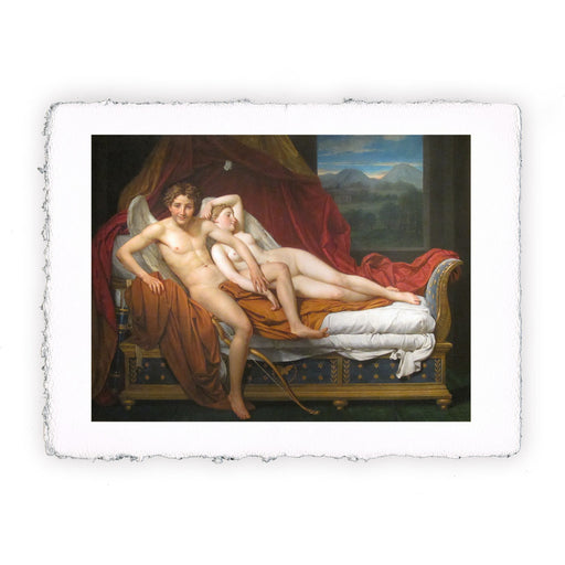 Stampa di Jacques Louis David - Cupido e Psiche - 1817