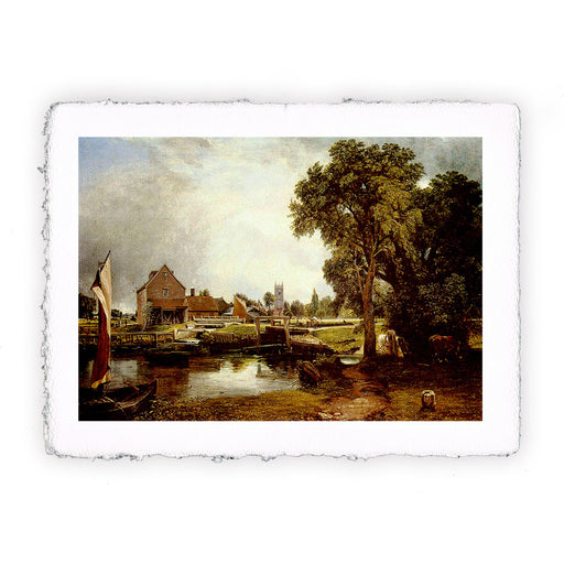 Stampa di John Constable - Mulino e chiusa di Dedham - 1820