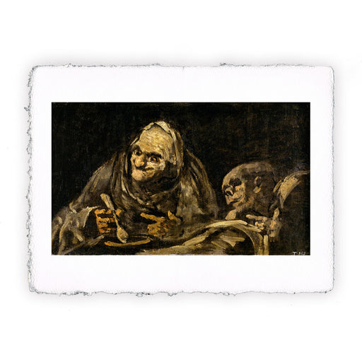 Stampa di Francisco Goya - Due vecchi che mangiano la zuppa - 1823