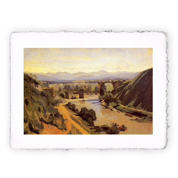 Stampa di Camille Corot - Ponte di Augusto a Narni - 1826