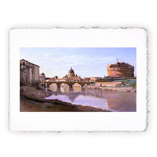 Stampa di Camille Corot - Castel Sant'Angelo Roma - 1826-1827
