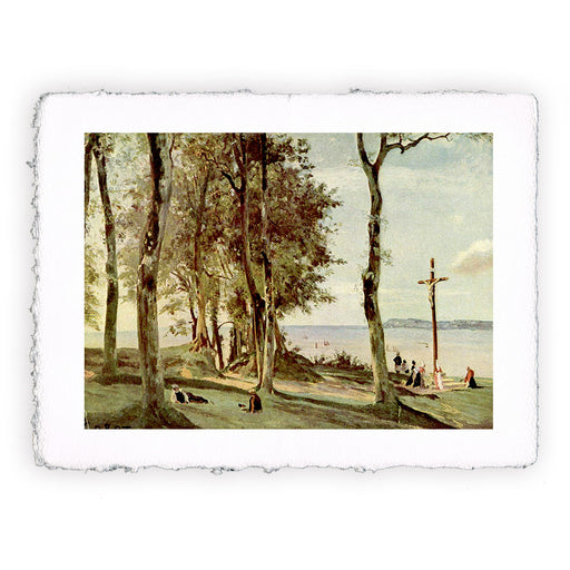 Stampa di Camille Corot - Calvario di Honfleur sulla Cote de Grace - 1830
