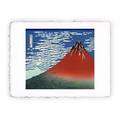 Stampa di Katsushika Hokusai - Il monte Fuji col tempo sereno (il Fuji rosso) del 1831