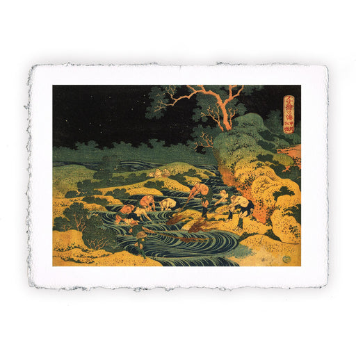 Stampa di Katsushika Hokusai - Pesca alla luce delle torce nella provincia di Kai